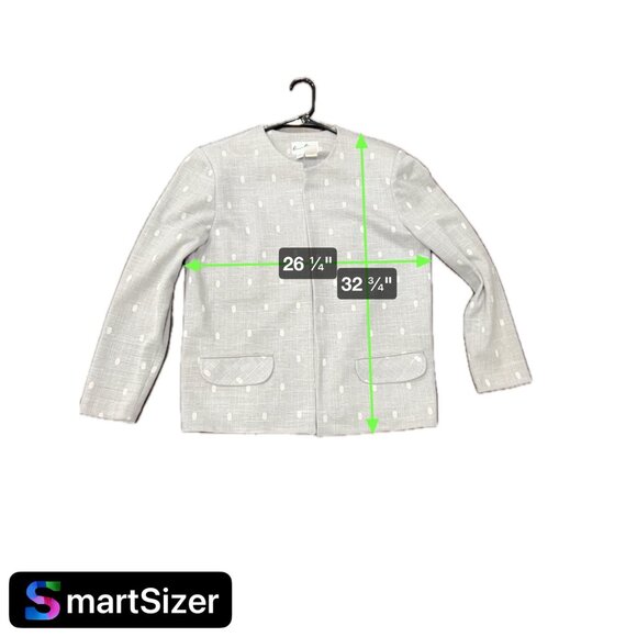 Vintage Herman Marcus Dallas Blazer Jacket Size 12 Gray Polka Dot Pattern - Picture 6 of 7